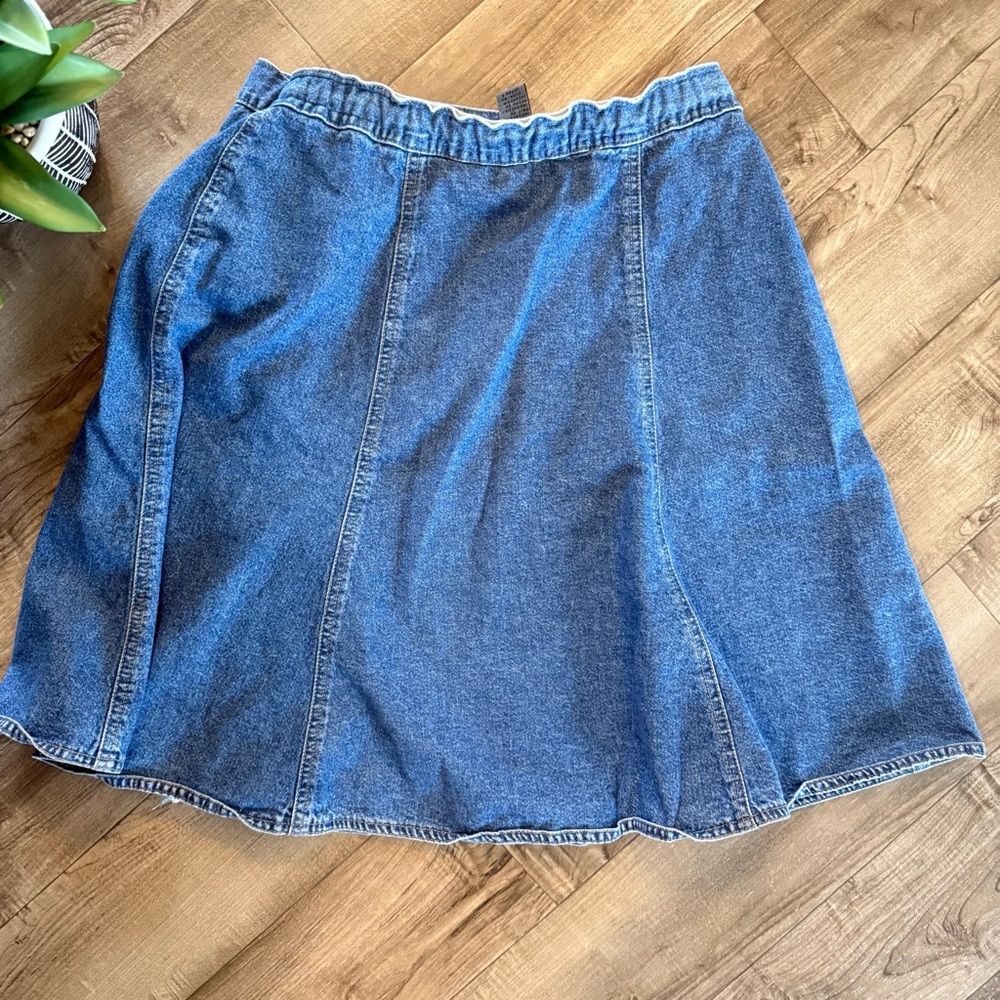 Vintage Lizwear wrap denim jean skirt size 14 - Picture 7 of 8